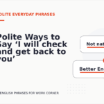 Polite Ways to Say ‘I will check and get back to you’