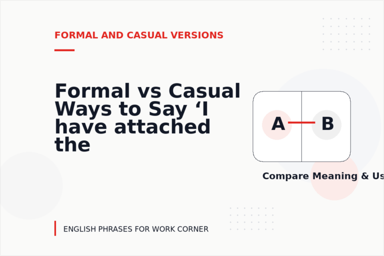 Formal vs Casual Ways to Say ‘I have attached the file’ Formal vs Casual Ways to Say ‘I have attached the file’